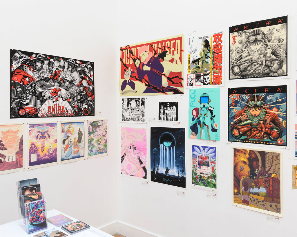 installation view of anime themed group show at Spoke Art San Francisco 