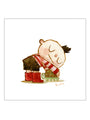 A child in a striped shirt and red boots bends down to share a Turtle Hug with a smiling turtle. With closed eyes and a gentle smile, the child shows affection in this whimsical Scott C. artwork.