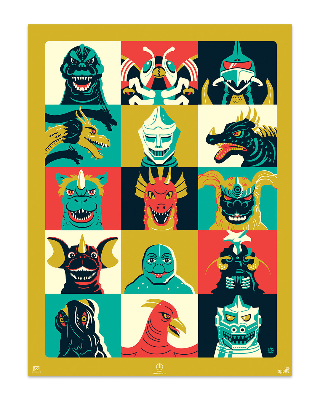 dave vs the monsters Dave Perillo- "The Shōwa Bunch" print – Spoke Art