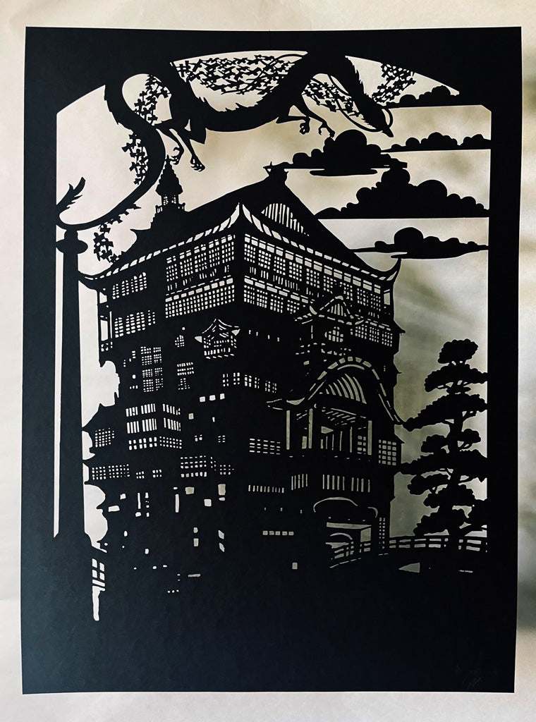 Tom Eglington (Wyrdewoods) - "Spirited Away: Haku's Papercut" print - Spoke Art