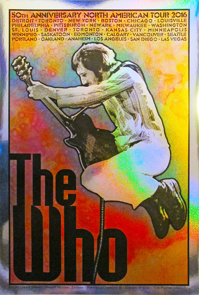 Chuck Sperry - "The Who, 50th Anniversary North American Tour 2016 'Pete'" (holographic sparkle foil edition) - Spoke Art