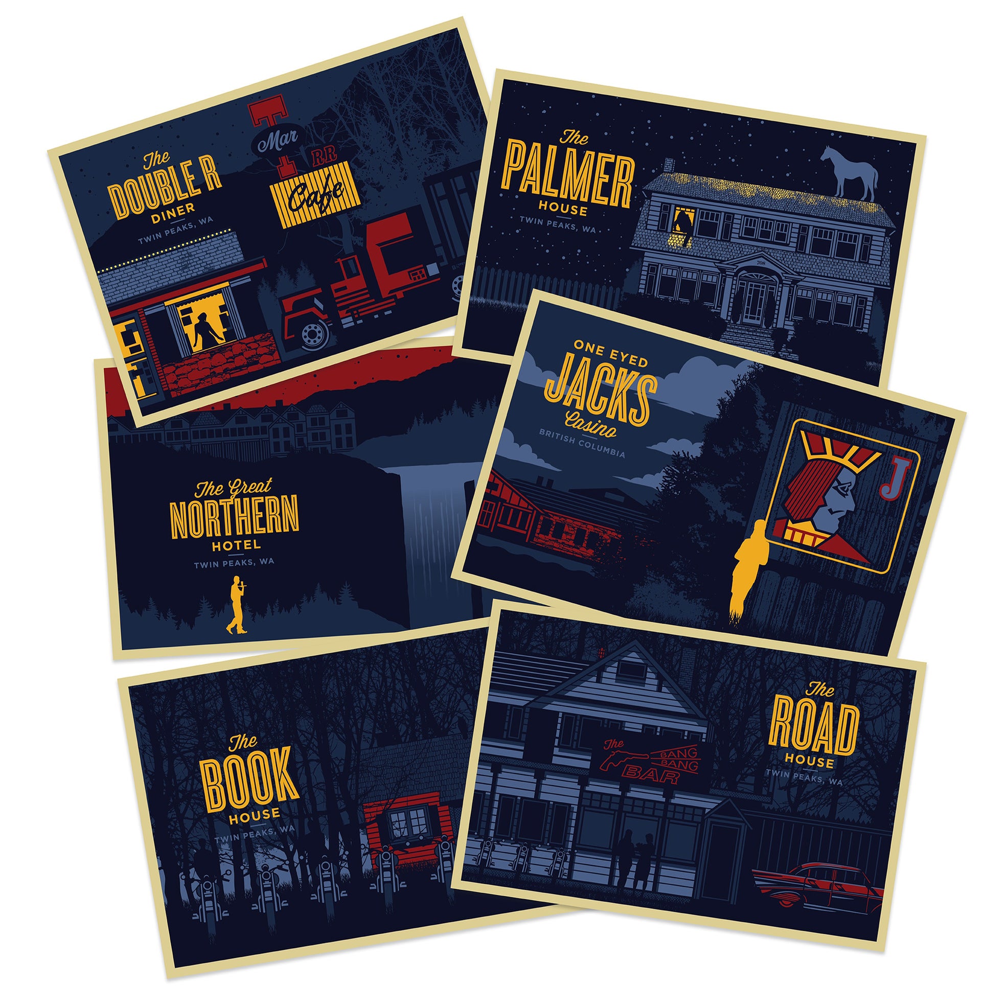 Jeffrey Everett - "I Would Rather Be Here Than Philadelphia" - set of six postcards - Spoke Art