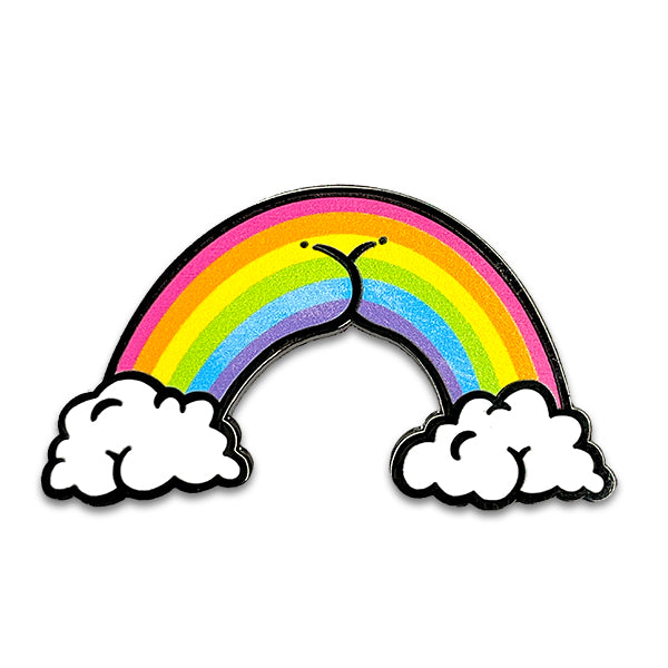 Brian Cook - "Rainbow Butt" Enamel Pin - Spoke Art