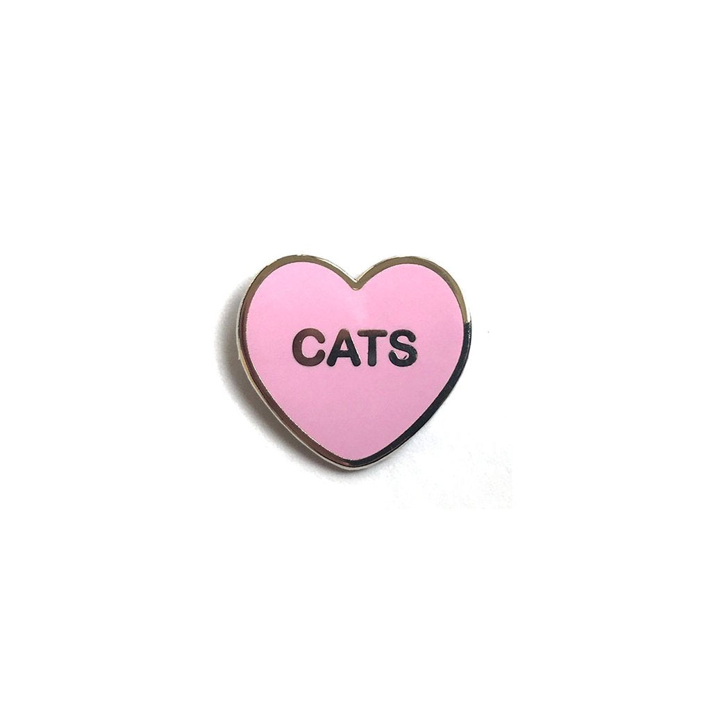 Cats Candy Heart Enamel Pin - Spoke Art