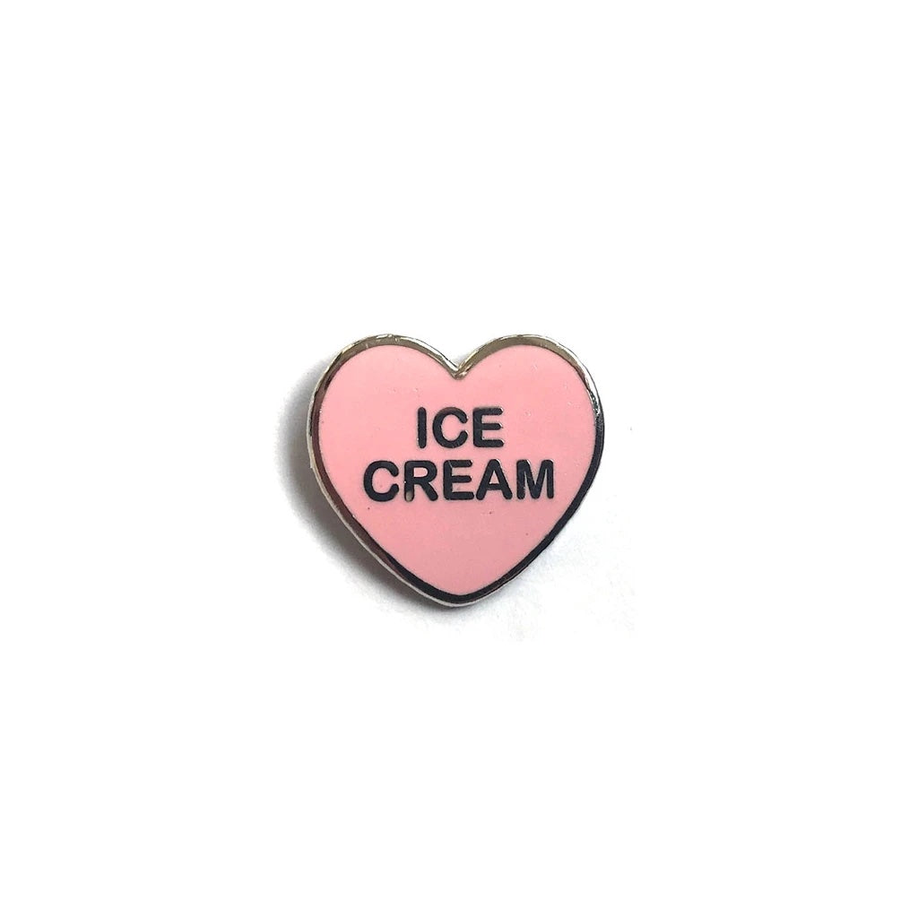 Ice Cream Candy Heart Enamel Pin - Spoke Art