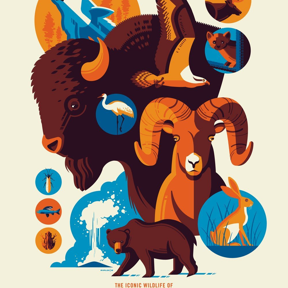 Tom Whalen - "Iconic Wildlife of Yellowstone National Park" - Spoke Art