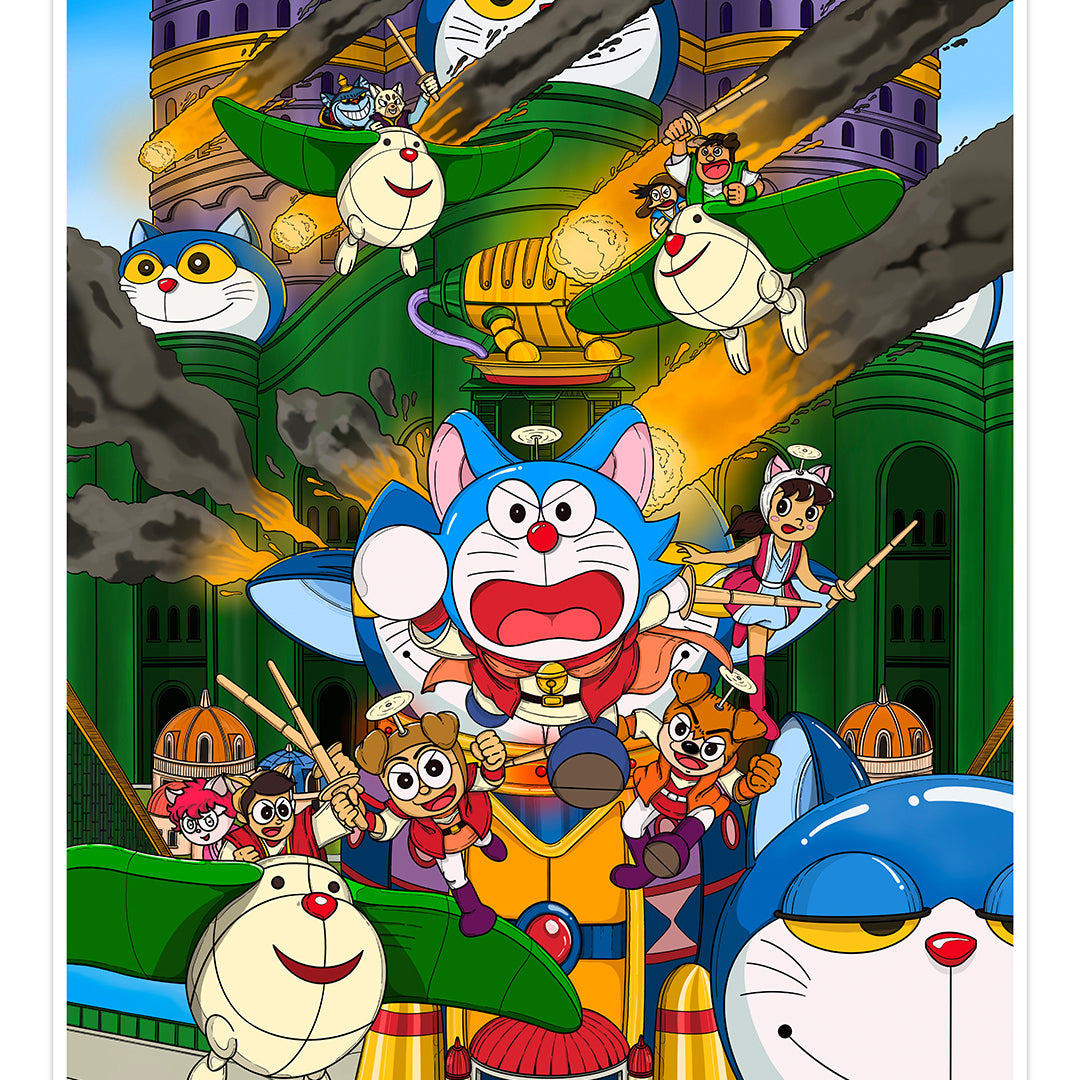 Duy Võ - "Doraemon Ami" Print - brightly colored artwork featuring characters from Doraemon