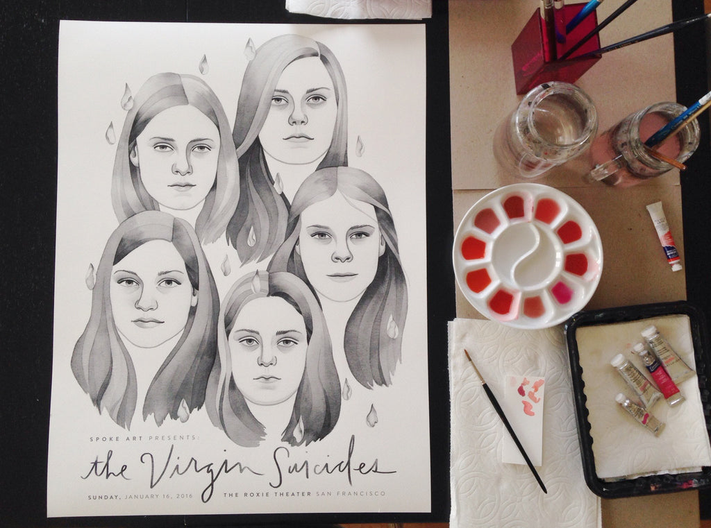 Monica Garwood - "The Virgin Suicides" - hand embellished print - Spoke Art