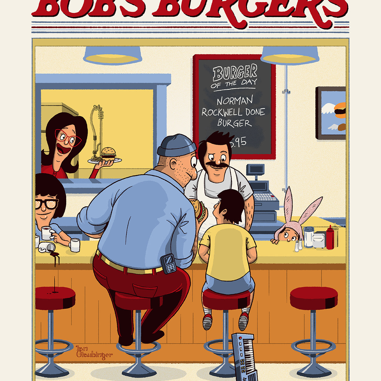 Ian Glaubinger - "Norman Rockwell Done Burger" - Spoke Art