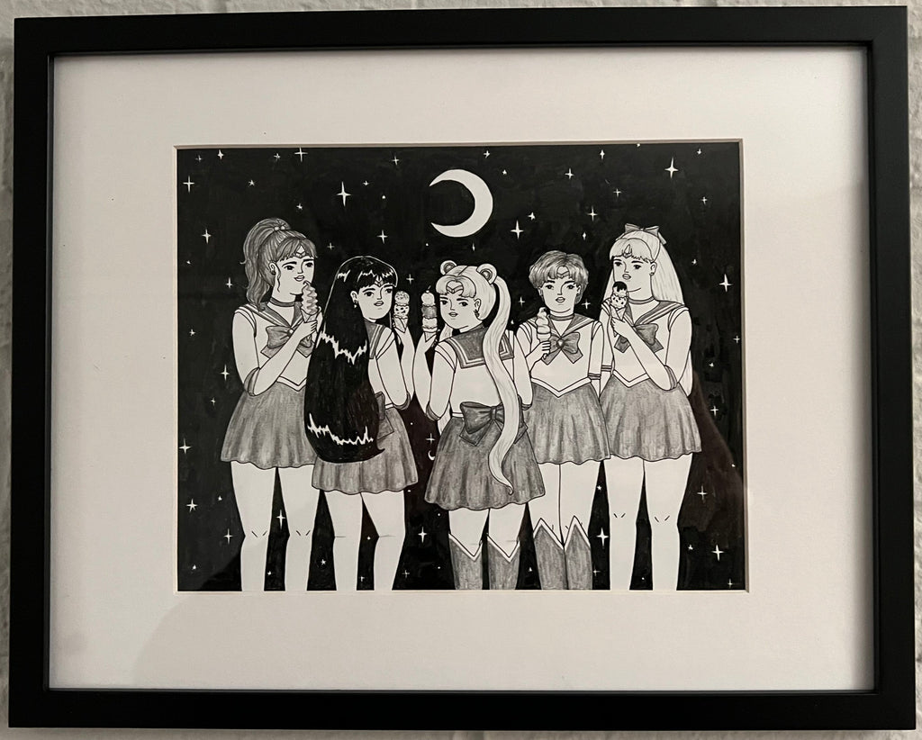 Mai Ly Degnan - "Sailor Moon Midnight Snack" - characters from Sailor Moon enjoying ice cream together