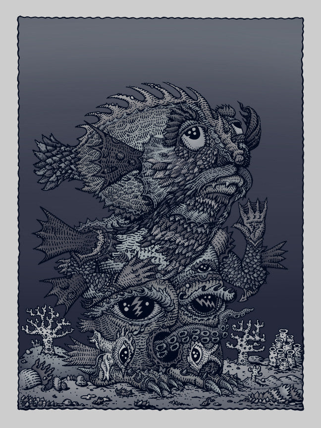 David Welker - "Ocean Man Silver" print - Spoke Art