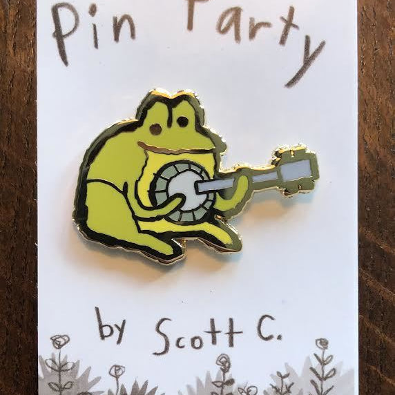 Scott C. - "Banjo Frog" Enamel Pin - Spoke Art