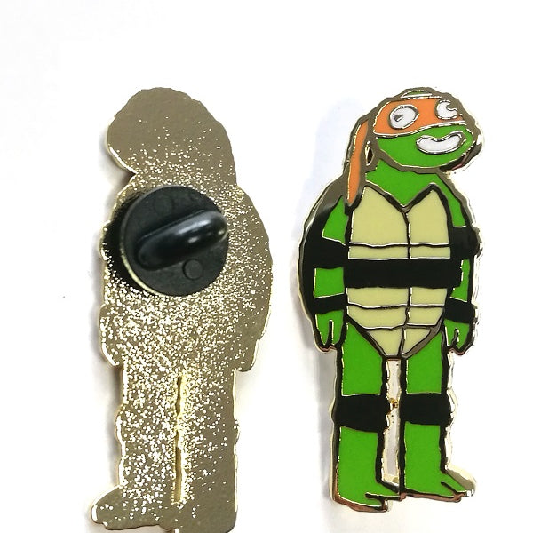 Scott C. - "The Orange Masked Turtle" Enamel Pin - Spoke Art