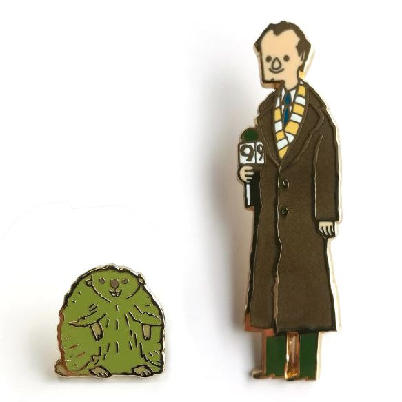 Scott C. - "The Groundhog & The Newsperson" Enamel Pin Set - Spoke Art