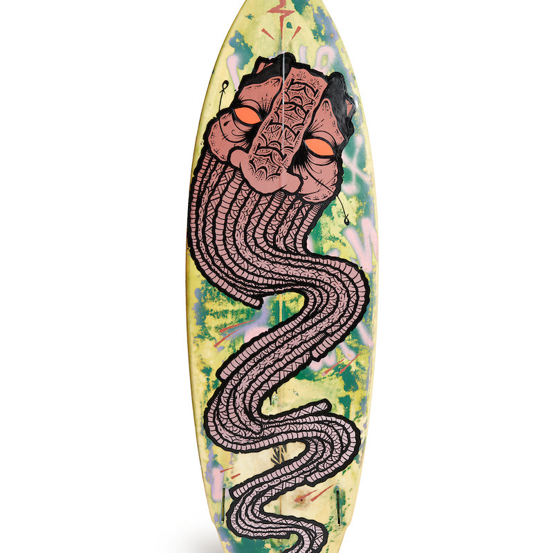 GATS Pleasure Point paint on found surfboard ComplexCon 2021