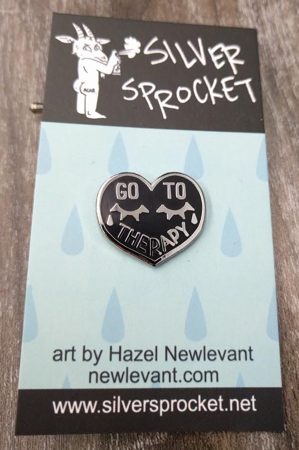 Hazel Newlevant - "Go To Therapy" Enamel Pin - Spoke Art