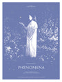 A vintage-style screen print poster by Sam Smith for Phenomena features a woman in a long dress in the forest holding a glow-in-the-dark object, with blue tones highlighting the film title and Castro Theatre screening details.
