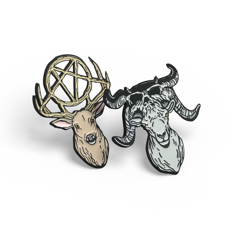 Slayer Deer & Danzig Ram Pin Set - Spoke Art