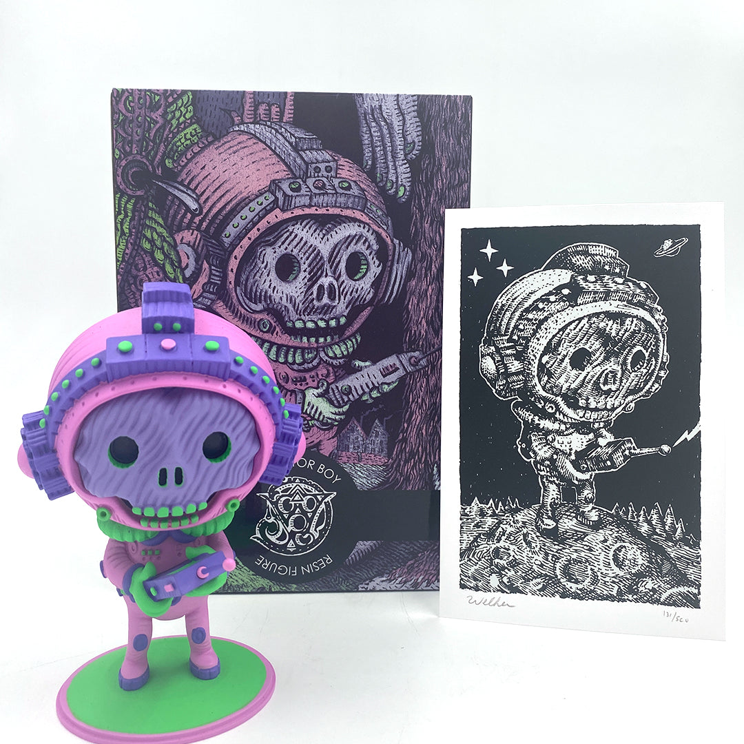 David Welker - "Transistor Boy" Resin Figure and Print - Spoke Art