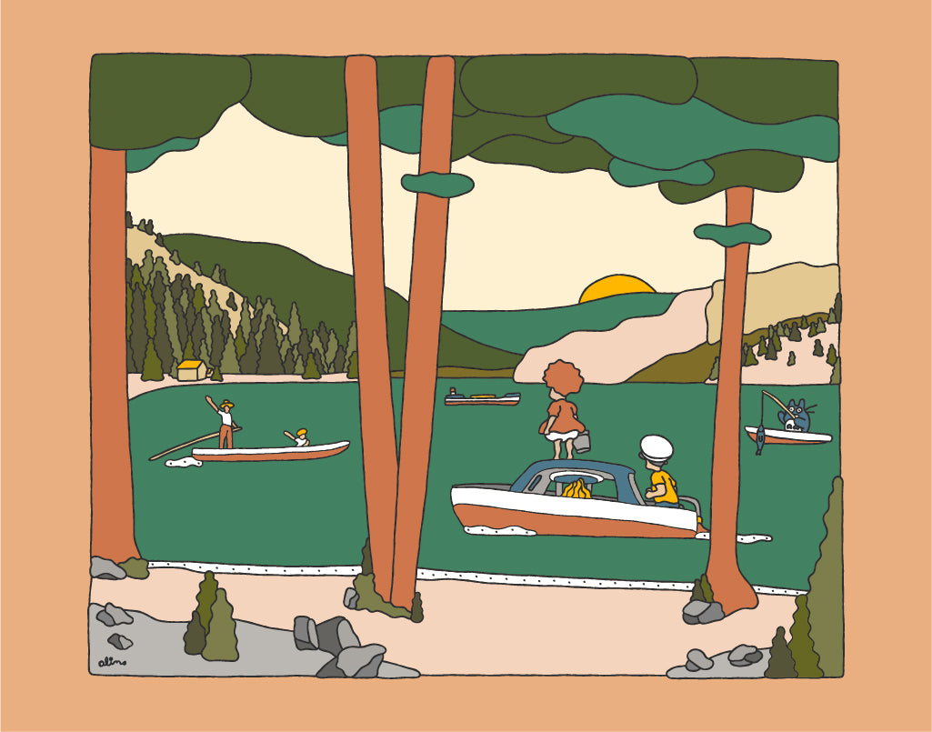 Alimo - "Untitled Imagination" Print featuring characters from Ponyo and My Neighbor Totoro