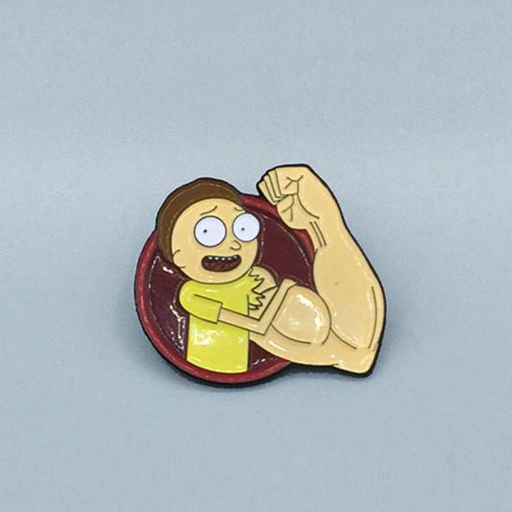 Buff Arm Morty - Rick And Morty Enamel Pin - Spoke Art