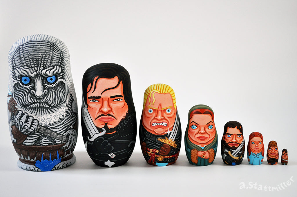 Andy Stattmiller - "Game of Thrones Nesting Dolls - Ice Set" - Spoke Art