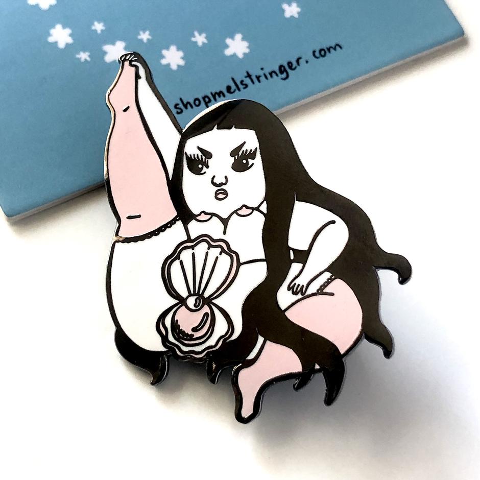Mel Stringer - "Mother of Pearl" Enamel Pin - Spoke Art