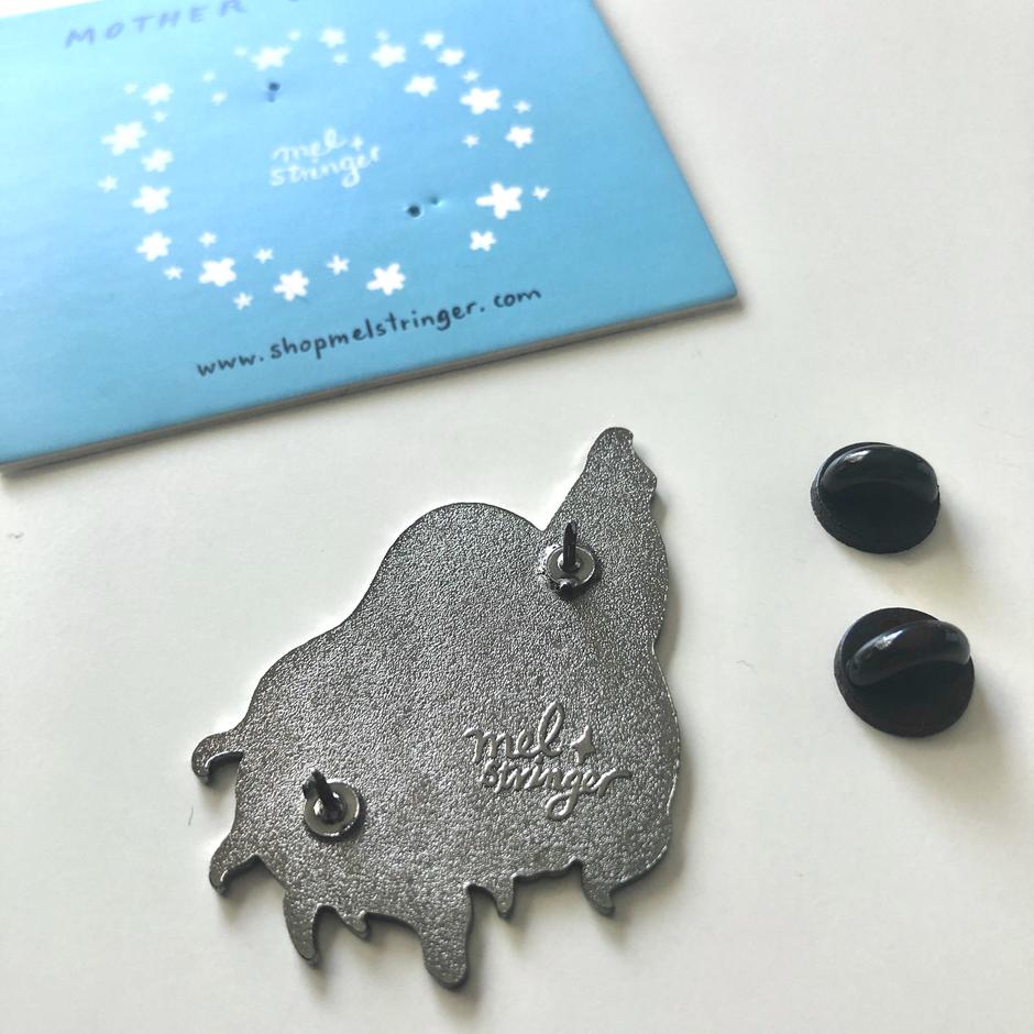 Mel Stringer - "Mother of Pearl" Enamel Pin - Spoke Art