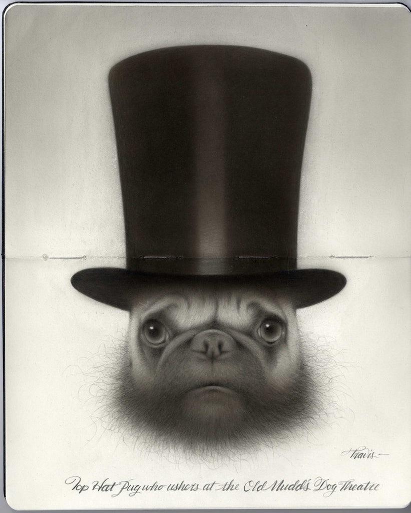 Travis Louie - "Top Hat Pug" - Spoke Art