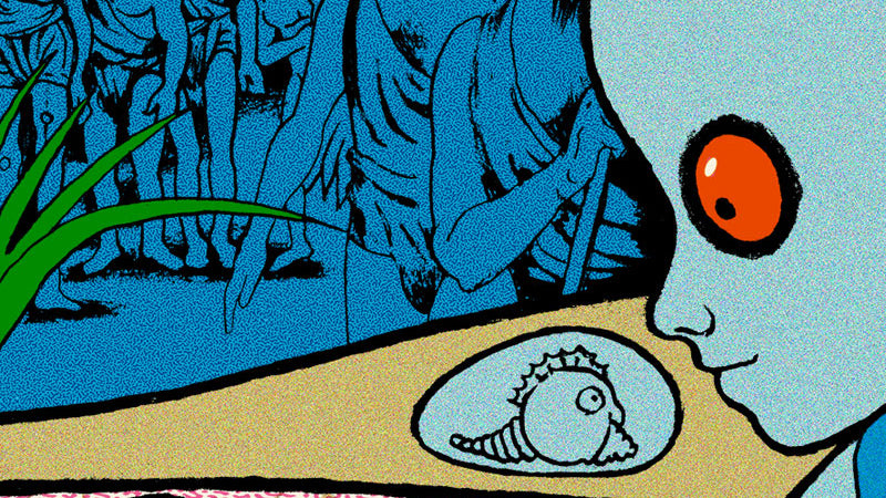 Cropped view of Chuck Sperry's Fantastic Planet movie poster.