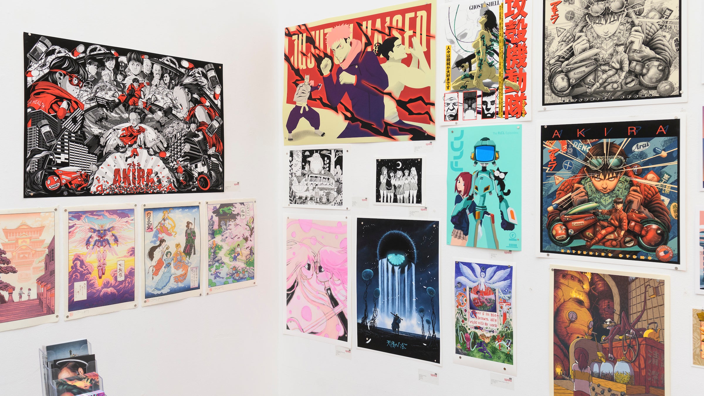 installation view of anime themed group show at Spoke Art San Francisco 