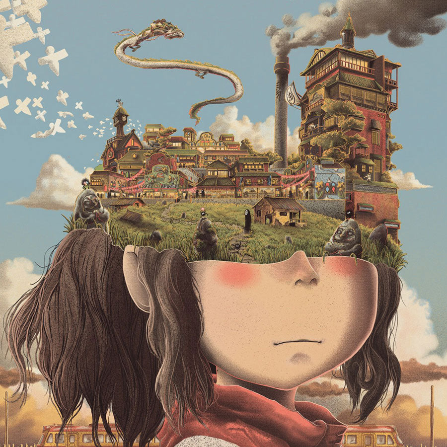 illustration featuring Hayao Miyazaki's Spirited Away
