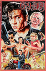 Vibrant illustrated movie poster for Cry-Baby in a bold retro style inspired by Deadly Prey, featuring a teardroped man, screaming woman, expressive faces, motorcycles, and energetic dancers.