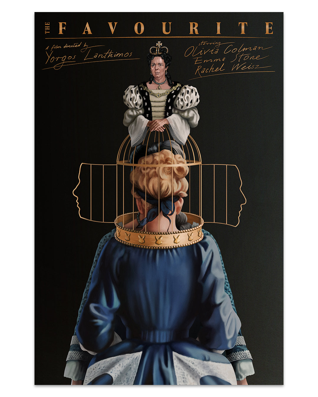 Movie poster print by Aleksander Walijewski of The Favourite