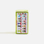 A green box displaying a chart with images and names of collectible toy animals from Medicom’s Be@rbrick Series 49, each labeled with rarity levels like basic, rare, ultra rare, limited edition, and exclusive—ideal for collectors who love the thrill of a blind box surprise.