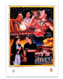 A vibrant Deadly Prey digital print poster features a woman in red singing, two men in a car smiling, and an armed standoff before a burning bus, with the text: Anything for the Selenas and SELENA.