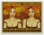 A psychedelic-style Chuck Sperry poster features illustrated twin women in floral dresses, vivid orange, yellow, and red flowers, and bold “Nick Cave,” “Les Soeurs Jumelles,” plus event details in a signature screen print style.