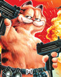 A muscular, cartoon orange cat with stripes wields guns and wears a grenade belt amid explosions. This Deadly Prey digital print exudes Heavy J energy and echoes Garfield the Movie’s bold attitude.