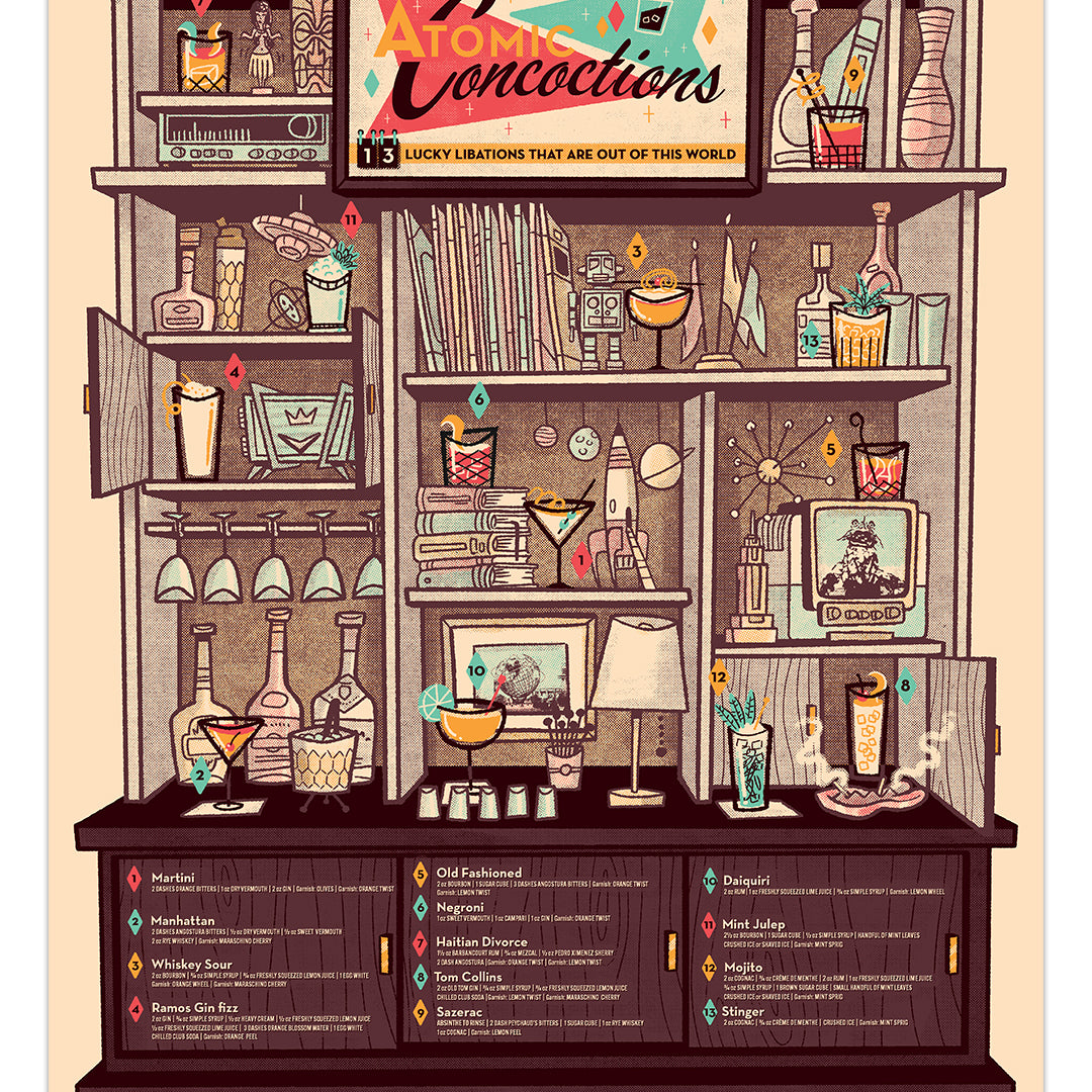 Ian Glaubinger - "Atomic Concoctions" print - Spoke Art