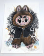 Illustration by Joey Feldman of a cute, wide-eyed creature in a furry costume with animal ears, claws, and an intense expression—like Wolverine meets teddy bear—with hand-painted embellishments for texture and depth.