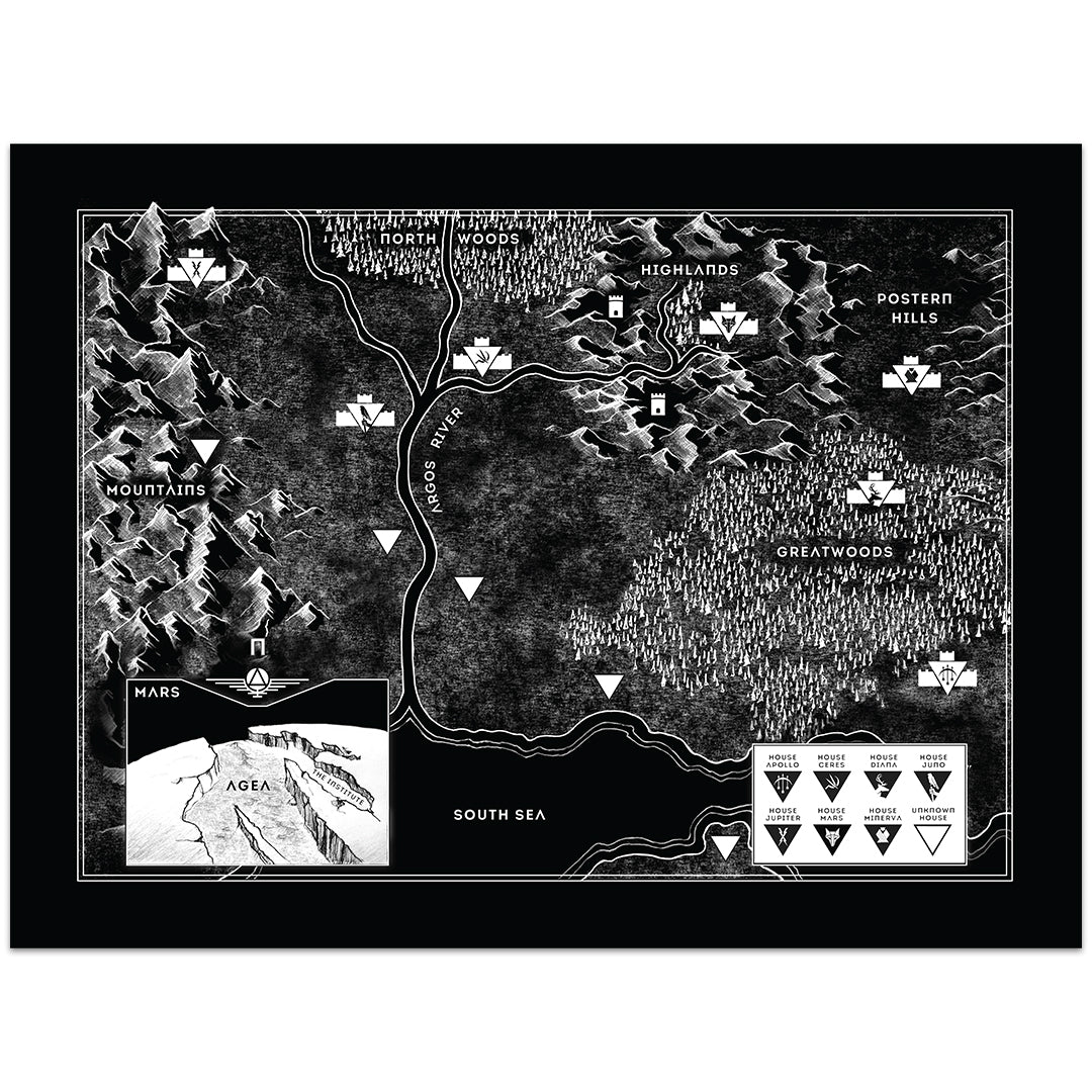 Lit Escalates x Pierce Brown - "Red Rising Map" poster - Spoke Art