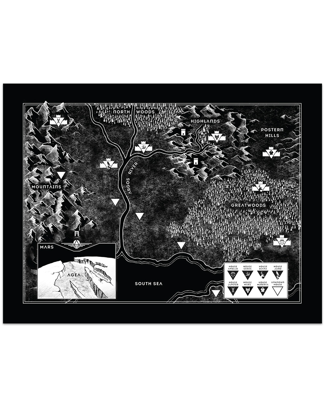 Lit Escalates x Pierce Brown - "Red Rising Map" poster - Spoke Art