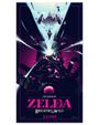 Lyndon Willoughby screen print poster for The Legend of Zelda: Breath of the Wild, featuring a Guardian robot and Hyrule Castle, released 3.3.2017.