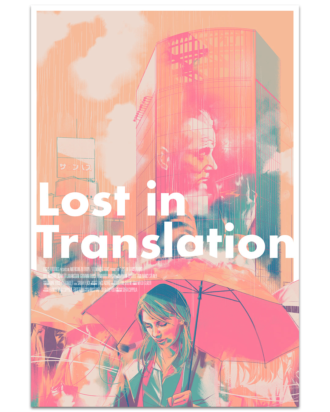 Matt Taylor - Lost in Translation English edition screen print featuring Tokyo and main characters