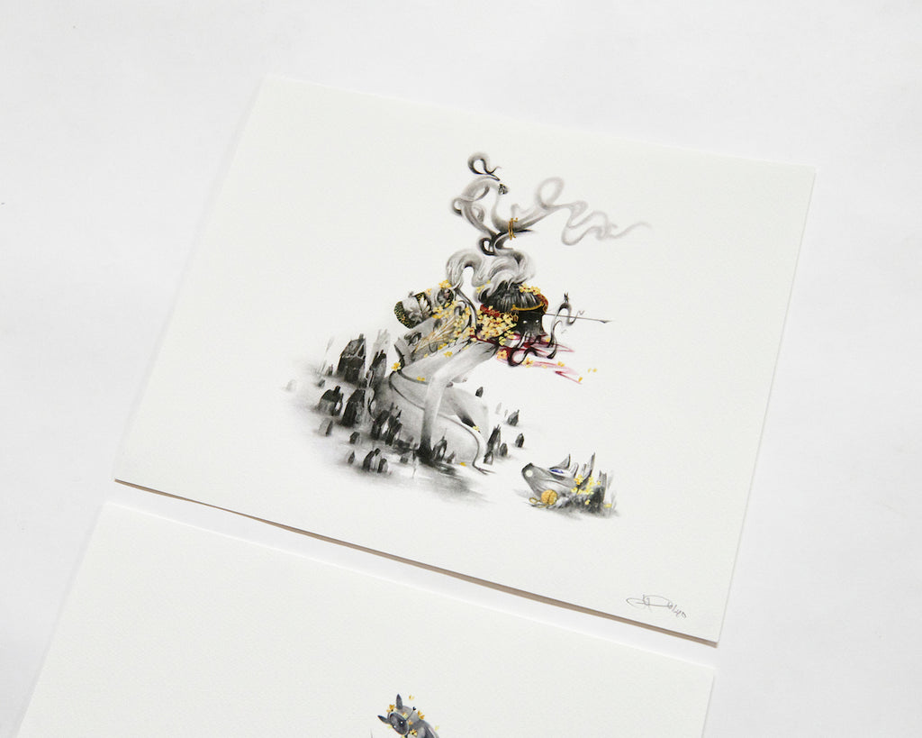 JP Neang - "Lady Kappa & Lady Kitsune" diptych print set - Spoke Art