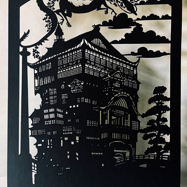 Tom Eglington (Wyrdewoods) - "Spirited Away: Haku's Papercut" print - Spoke Art