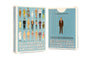Two boxes of Max Dalton’s Playing Cards Volume Two are shown. Custom designed by Max Dalton, the front features illustrated characters from Wes Anderson's films on a blue background, while the back displays a single character in a suit. Both boxes prominently show the product title, making these Max Dalton playing cards a must-have for collectors and fans alike.
