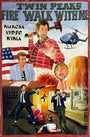 Deadly Prey original oil painting movie poster for Twin Peaks: Fire Walk With Me, showcasing a man with an axe, a screaming woman, agents with guns, action scenes, fire, and an American flag.