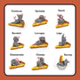 Nine 100% Soft clay mice, each humorously named, strike playful poses atop pizza slices against a white background framed in red—capturing the whimsy of a 100% Soft Pizza Rats Vinyl Figure blind box collectible.