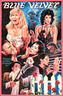 Vivid illustrated poster for Deadly Prey’s Heavy J Blue Velvet, with dramatic and intense characters, a zombie-like figure, white picket fence, red roses, and bold blue title—styled as an oil and enamel painting.